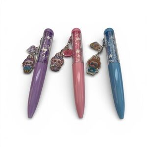 Colorful Glitter Pens with Charms Black Ink Pens